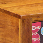 Tavolino Floreale con cassetto Marrone 35 x 35 x 75 cm