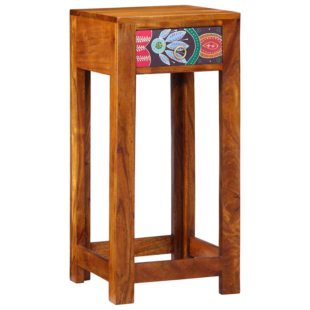 Tavolino Floreale con cassetto Marrone 35 x 35 x 75 cm