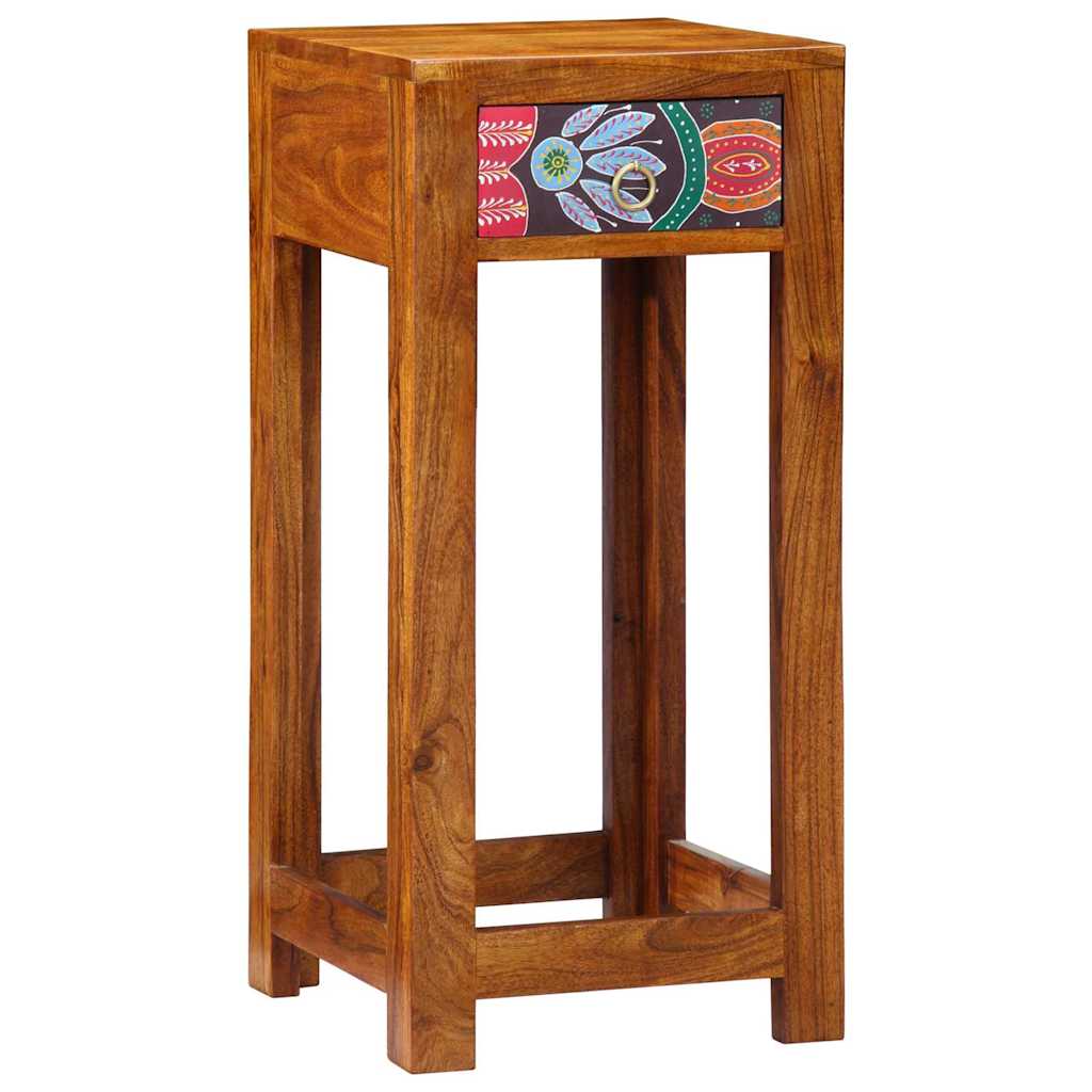 Tavolino Floreale con cassetto Marrone 35 x 35 x 75 cm