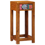 Tavolino Floreale con cassetto Marrone 35 x 35 x 75 cm