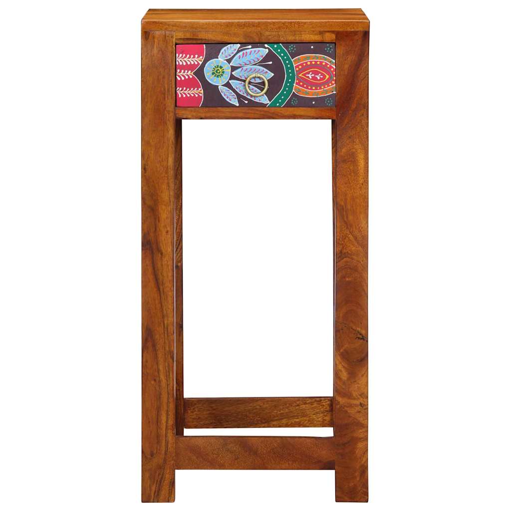 Tavolino Floreale con cassetto Marrone 35 x 35 x 75 cm