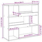 Libreria/Divisorio Rovere Fumo 100x33x94,5 cm