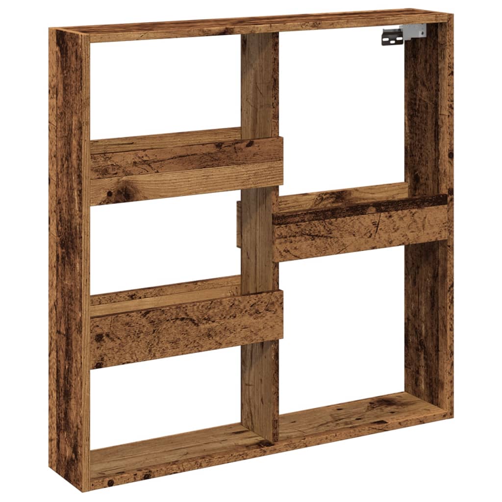 Mobile a Parete Legno Antico 80x15x80 cm in Legno Multistrato