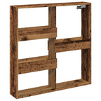 Mobile a Parete Legno Antico 80x15x80 cm in Legno Multistrato