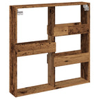 Mobile a Parete Legno Antico 80x15x80 cm in Legno Multistrato