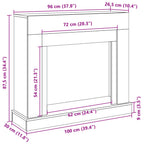 Cornice per Camino Rovere Marrone 100x30x87,5 cm in Truciolato