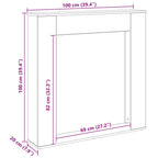 Cornice per Camino Rovere Artigianale 100x20x100 cm Truciolato