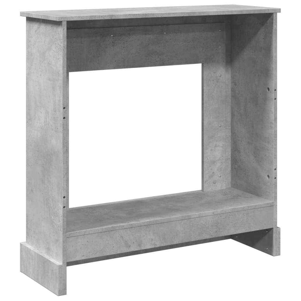 Cornice per Camino Grigio Cemento 90x30x90 cm in Truciolato