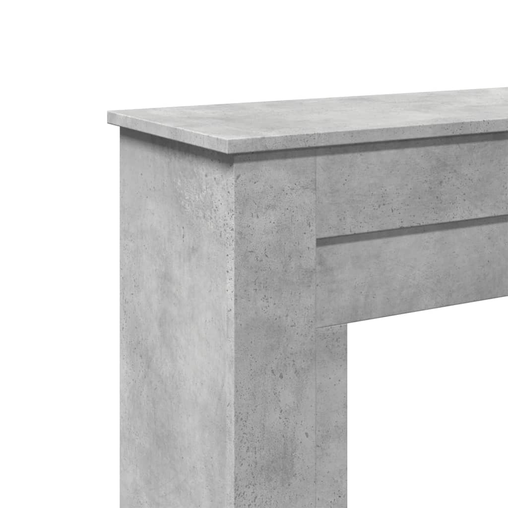 Cornice per Camino Grigio Cemento 90x30x90 cm in Truciolato