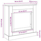 Cornice per Camino Rovere Marrone 90x30x90 cm in Truciolato