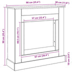 Cornice per Camino Rovere Artigianale 90x30x90 cm Truciolato