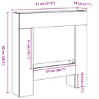 Cornice per Camino Rovere Marrone 81x18x82 cm in Truciolato