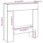 Cornice per Camino Rovere Artigianale 81x18x82 cm Truciolato