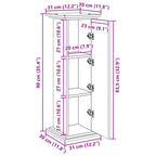 Espositore con Portaoggetti Rovere Fumo 31x30x90cm Truciolato