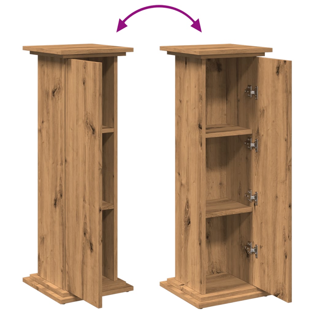 Espositore Portaoggetti Rovere Artigianale 31x30x90 Truciolato