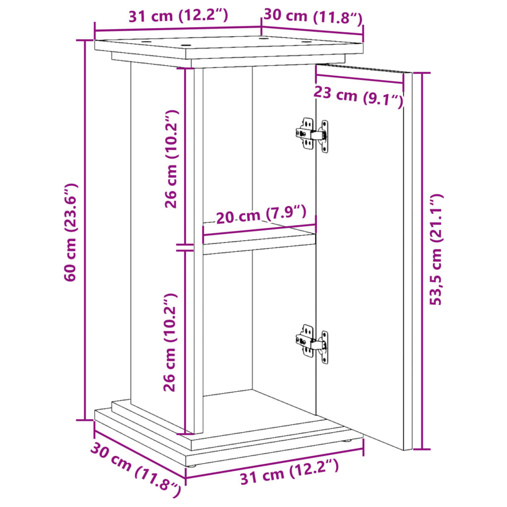 Supporto Espositivo Portaoggetti Bianco 31x30x60 cm Truciolato