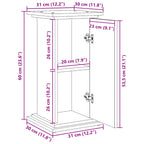Espositore con Portaoggetti Rovere Fumo 31x30x60cm Truciolato