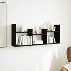 Mobile a Parete 100x18x40 cm Nero in Legno Multistrato