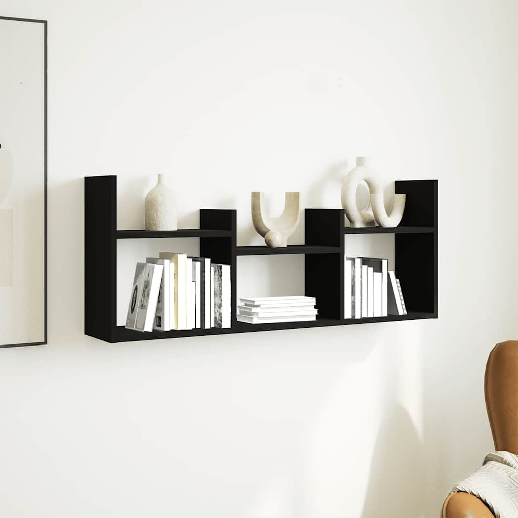 Mobile a Parete 100x18x40 cm Nero in Legno Multistrato