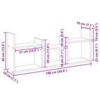 Mobile a Parete 100x18x40 cm Nero in Legno Multistrato