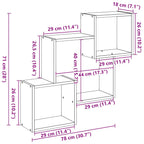 Mobile a Parete 78x18x71 cm Bianco in Legno Multistrato