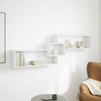 Mobile a Parete 158x18x53 cm Bianco in Legno Multistrato