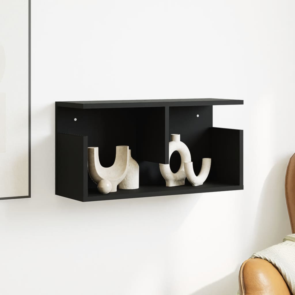 Mobile a Parete 60x20x30 cm Nero in Truciolato
