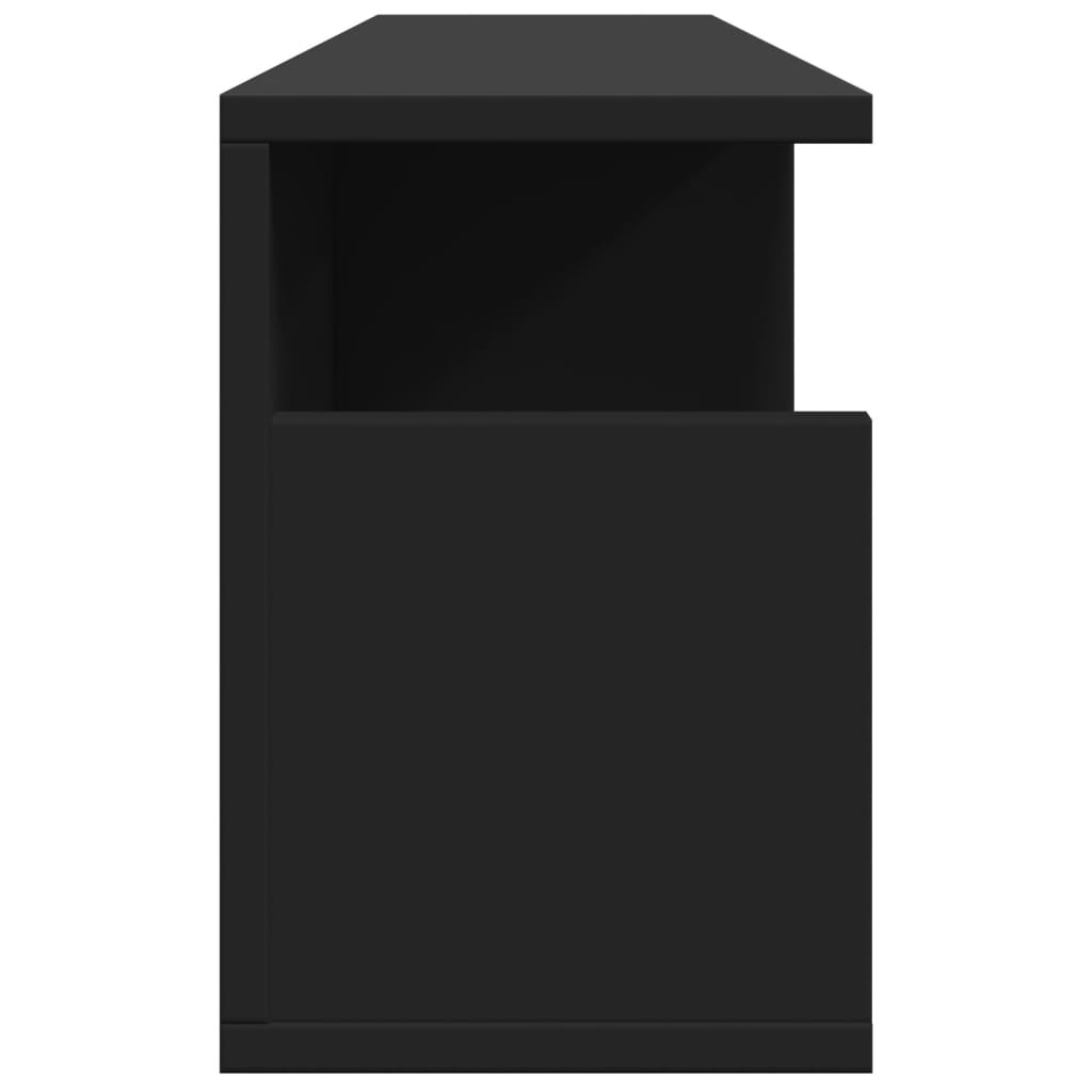 Mobile a Parete 80x20x30 cm Nero in Legno Multistrato