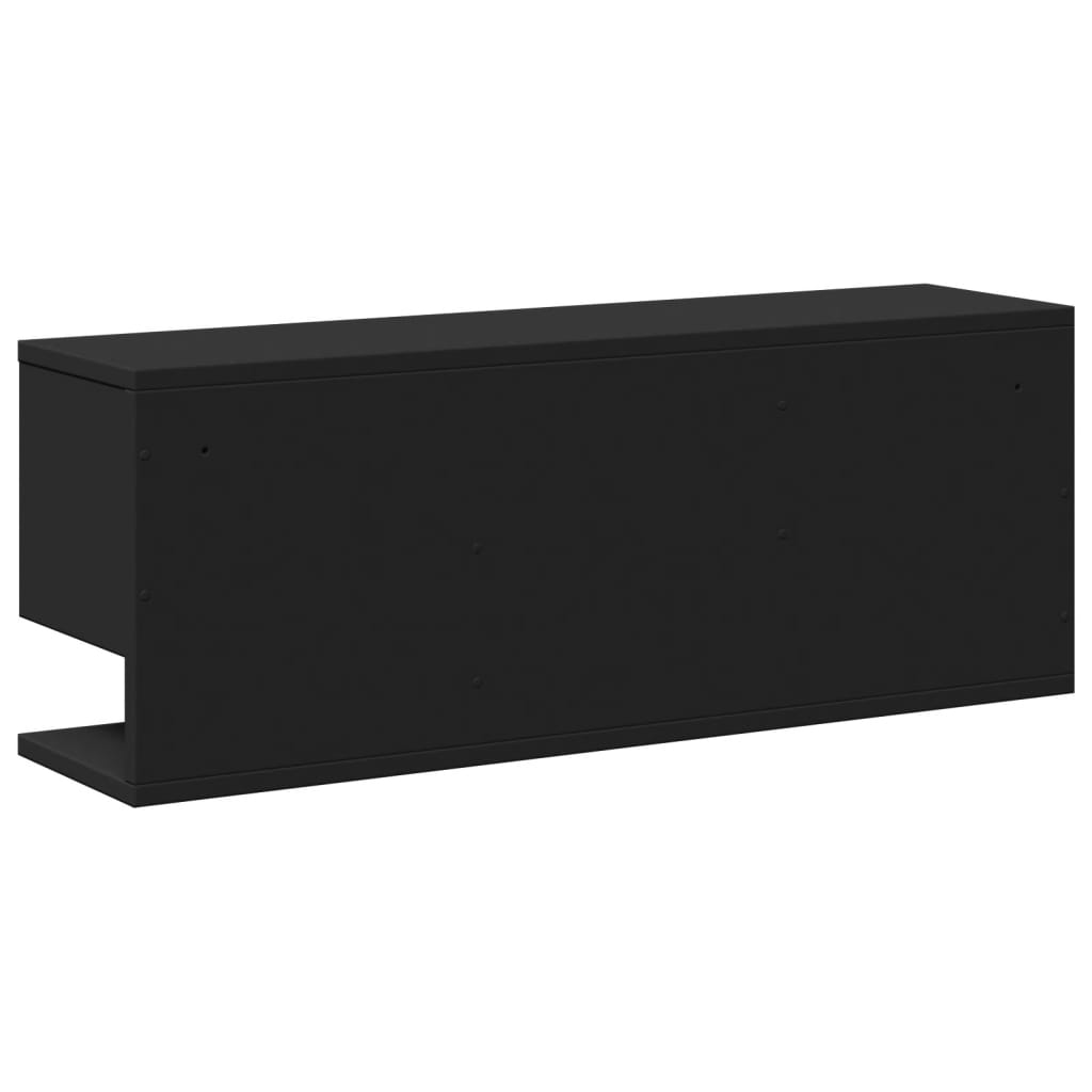 Mobile a Parete 80x20x30 cm Nero in Legno Multistrato