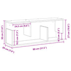 Mobile a Parete 80x20x30 cm Nero in Legno Multistrato