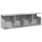 Mobile a Parete 100x20x30cm Grigio Cemento in Legno Multistrato