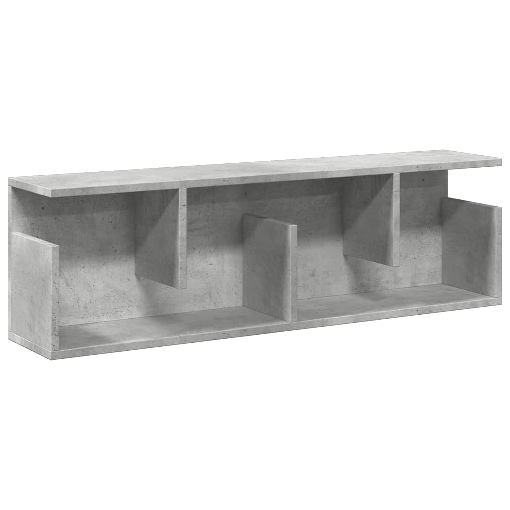 Mobile a Parete 100x20x30cm Grigio Cemento in Legno Multistrato