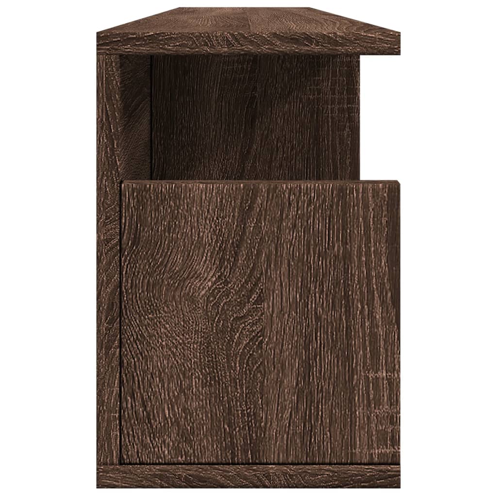 Mobile a Parete 100x20x30cm Rovere Marrone in Legno Multistrato