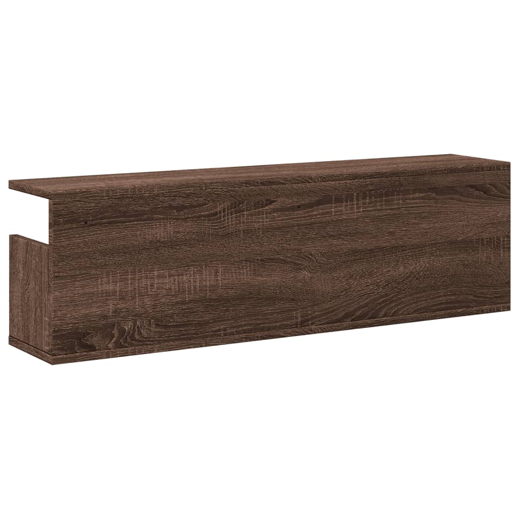 Mobile a Parete 100x20x30cm Rovere Marrone in Legno Multistrato