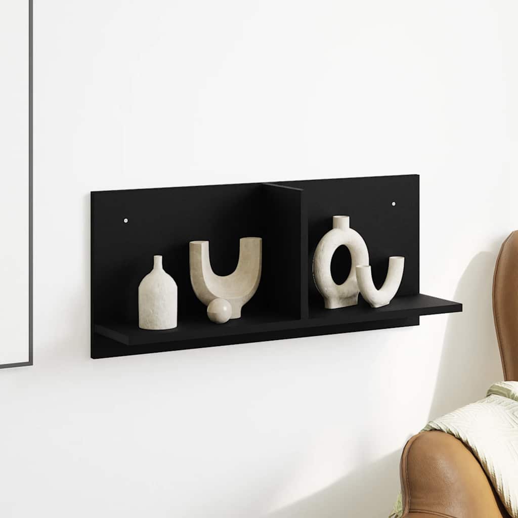 Mobile a Parete 70x16,5x30 cm Nero in Legno Multistrato