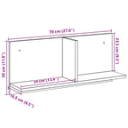 Mobile a Parete 70x16,5x30cm Rovere Sonoma in Legno Multistrato