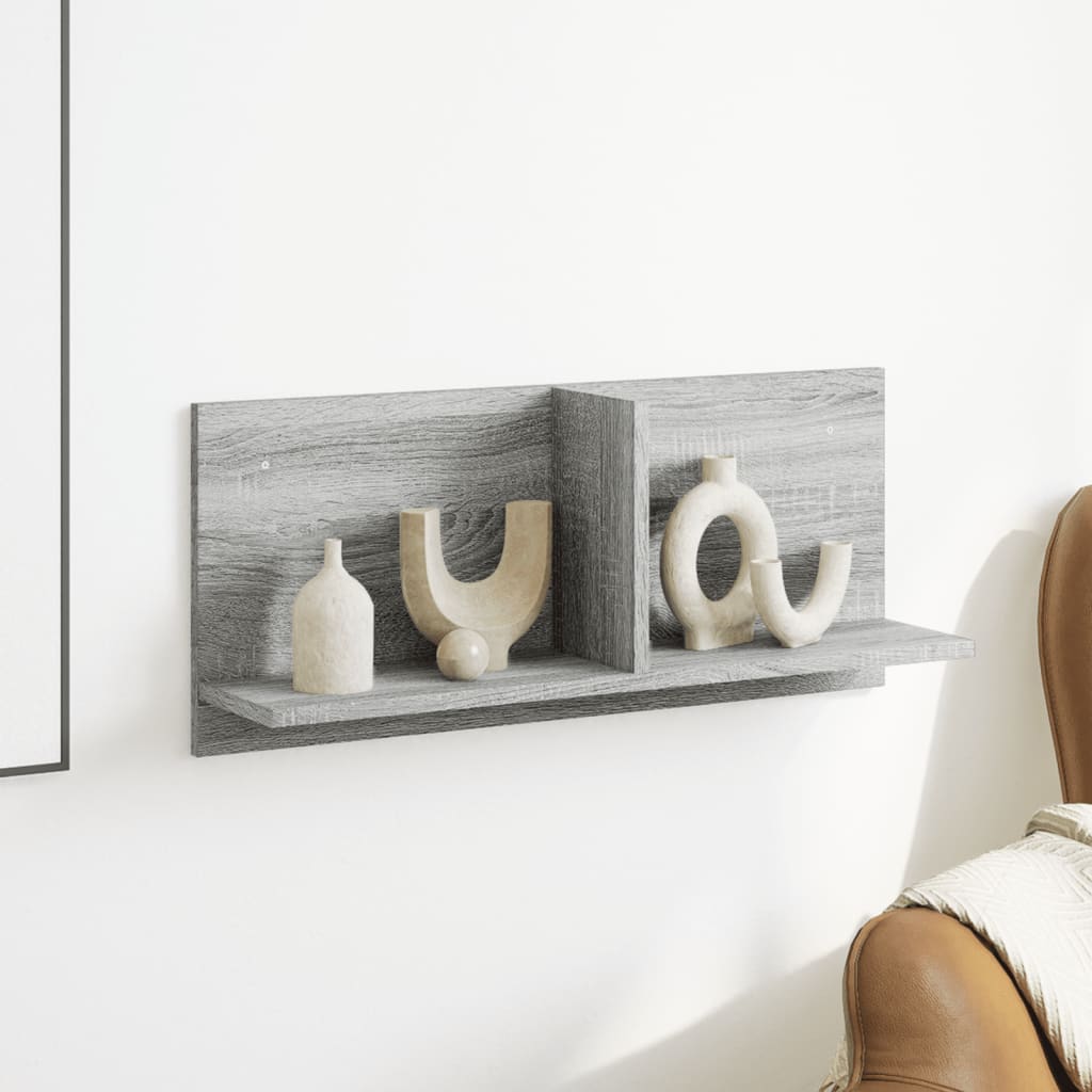 Mobile a Parete 70x16,5x30cm Grigio Sonoma in Legno Multistrato