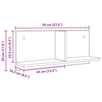 Mobile a Parete 70x16,5x30 cm Artigianale in Legno Multistrato