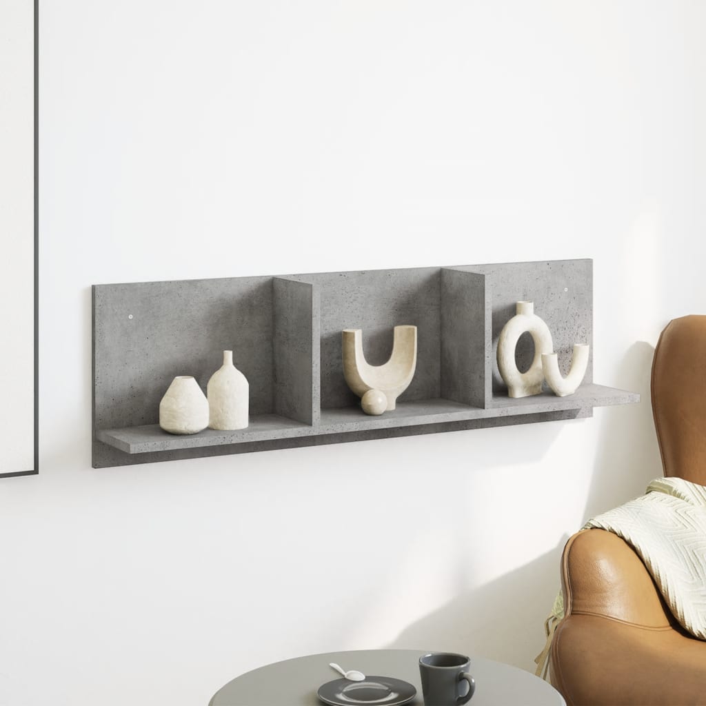 Mobile a Parete 100x16,5x30 cm Grigio Cemento in Truciolato