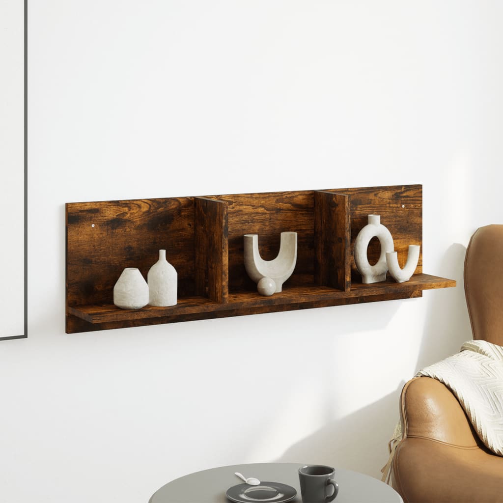 Mobile a Parete 100x16,5x30 cm Rovere Fumo in Truciolato