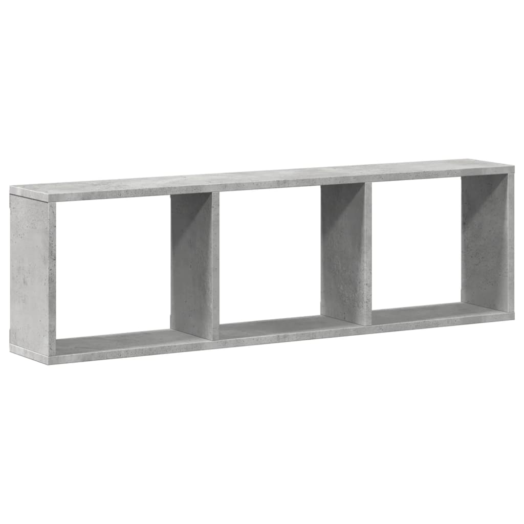 Mobile a Parete 100x16x30cm Grigio Cemento in Legno Multistrato