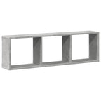 Mobile a Parete 100x16x30cm Grigio Cemento in Legno Multistrato