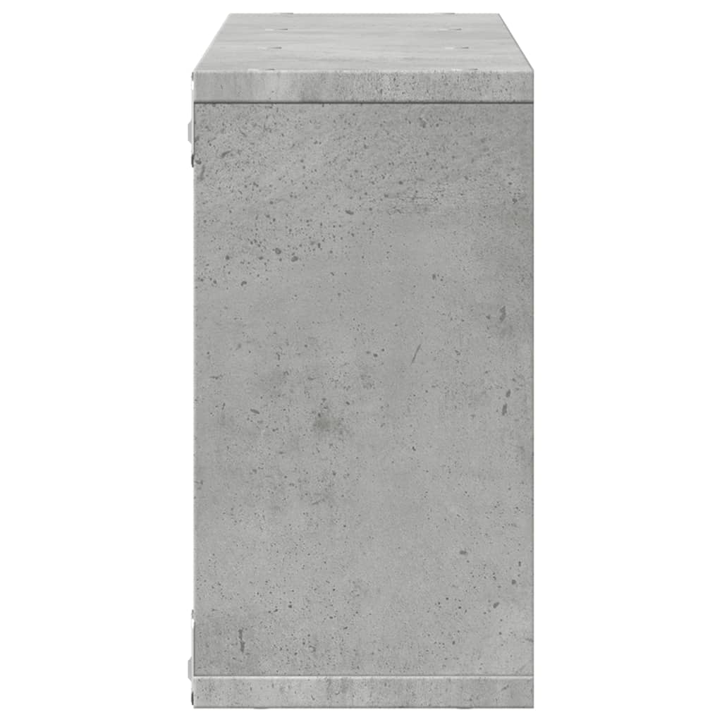 Mobile a Parete 100x16x30cm Grigio Cemento in Legno Multistrato
