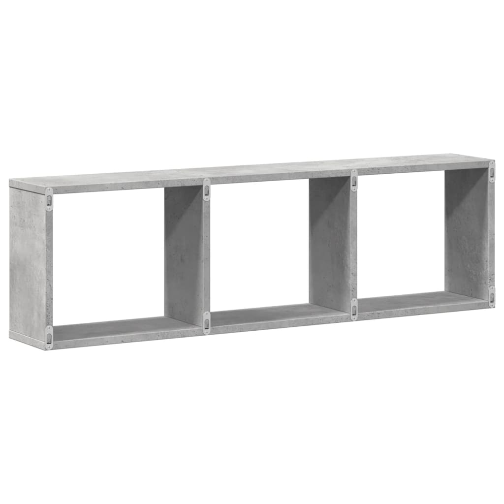 Mobile a Parete 100x16x30cm Grigio Cemento in Legno Multistrato
