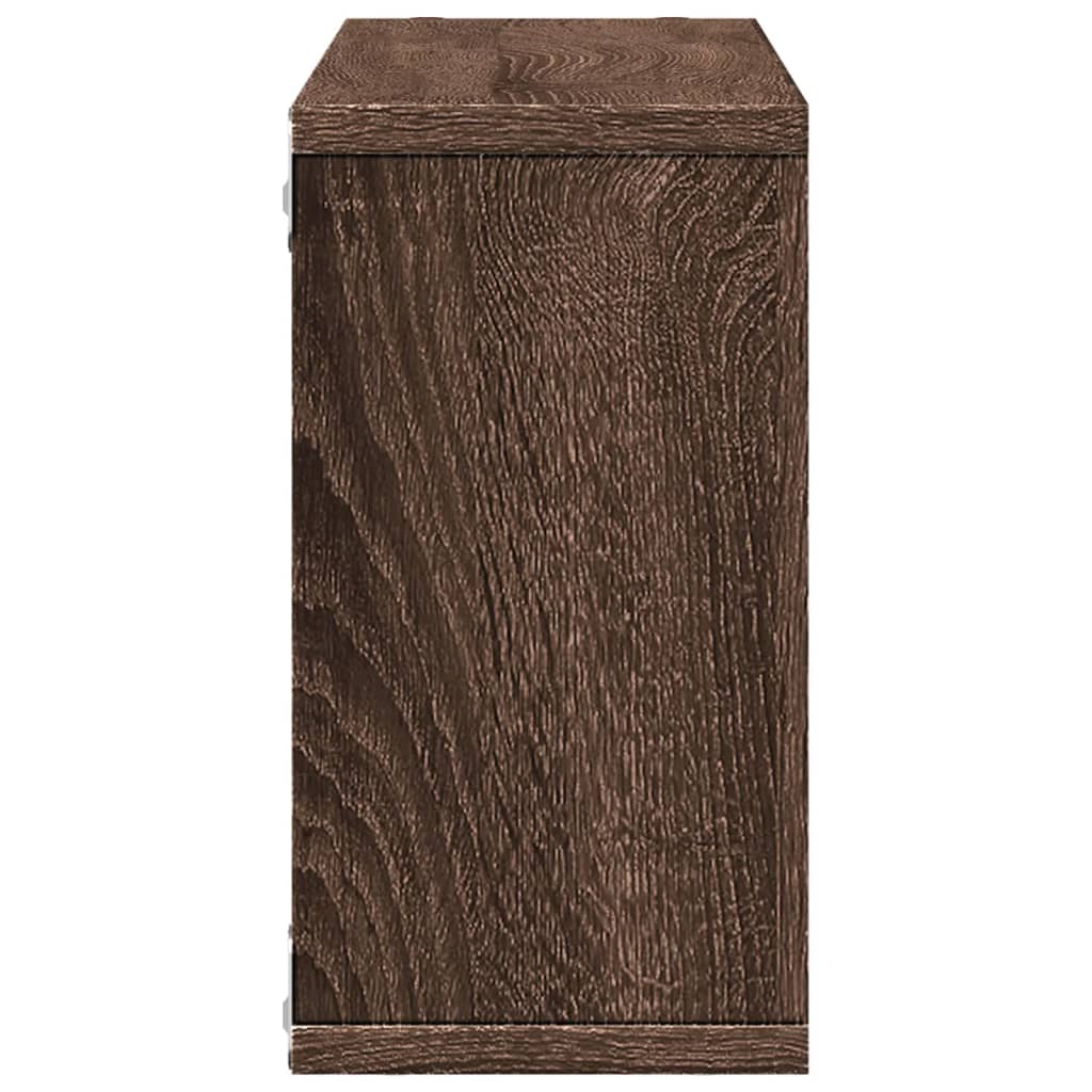 Mobile a Parete 100x16x30cm Rovere Marrone in Legno Multistrato