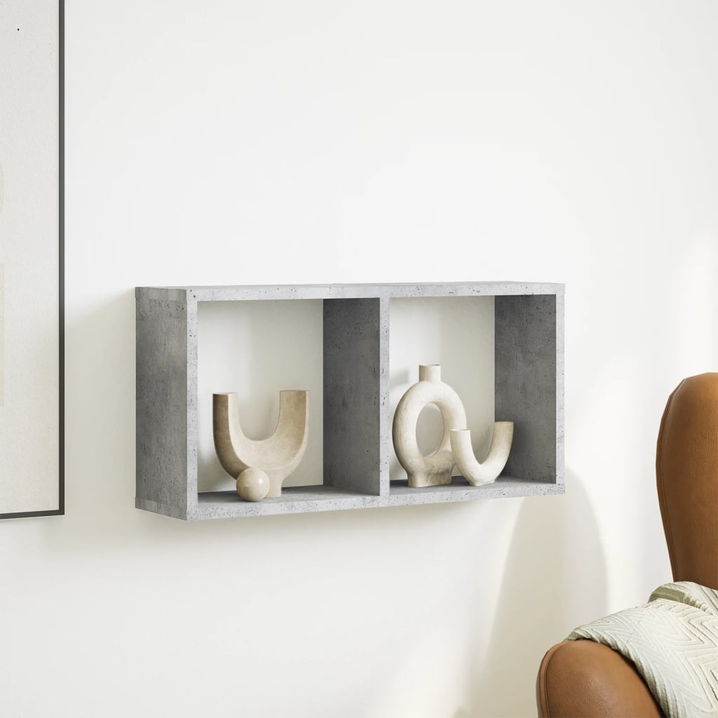 Mobile a Parete 60x16x30 cm Grigio Cemento in Legno Multistrato