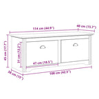 Panca da Ingresso BODO Bianca 114x40x45 cm