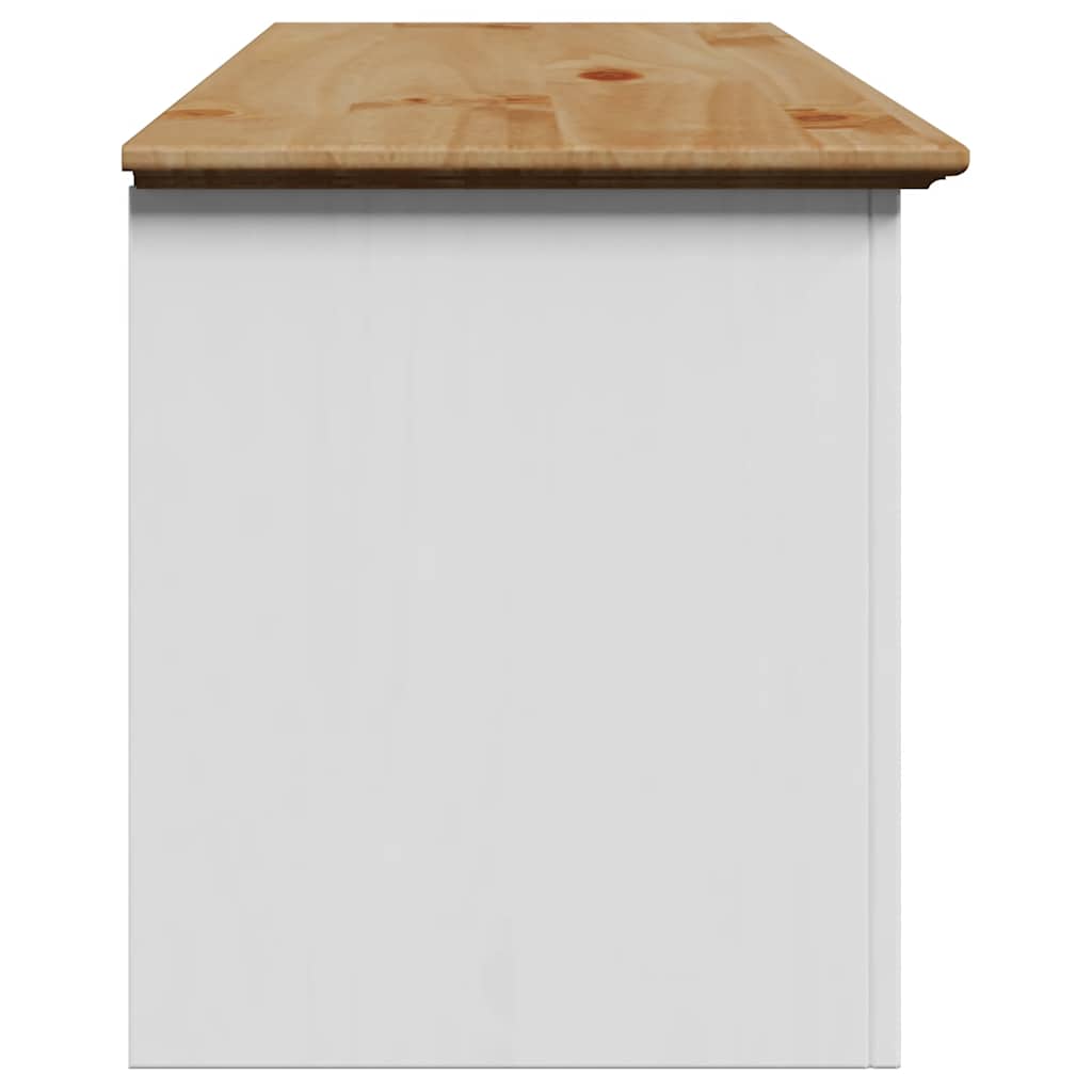 Panca da Ingresso BODO Bianca e Marrone 114x40x45 cm