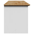 Panca da Ingresso BODO Bianca e Marrone 114x40x45 cm