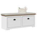 Panca da Ingresso BODO Bianca e Marrone 114x40x45 cm